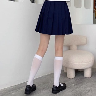 ins Style Spring and Summer New Skinny Leg Socks Core-spun Silk Cuff Socks Japanese jk Mid-length Socks College Knee Pressure Socks