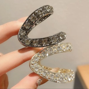 V-shaped Grasp Clip Internet Popular New High-grade Rhinestone Half Hair Clip Women's Elegant Hair Clip Headwear