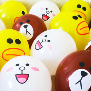 12-inch bear rabbit duck cartoon balloon online celebrity holiday party balloon thickened children's printed balloon stall wholesale