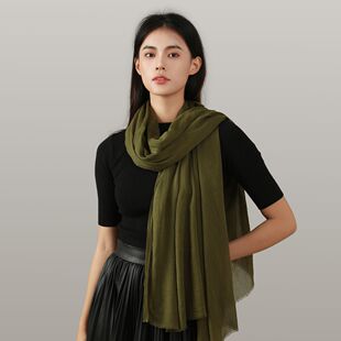 Solid color scarf women's simple thin scarf commuter Joker sunscreen shawl outside the new beach towel scarf wholesale