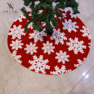 Cross-border Amazon New Christmas Supplies Arrangement Red Bottom Snowflake Elk Tree Skirt Christmas Tree Skirt Tree Group
