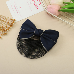 Professional Hair Flower Nurse Hair Accessories Hairpin Hairpin Cotton Bow Bank Headwear Mobile Stewardess Coil Net Bag