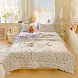 Class A soybean fiber quilt double-layer yarn summer cool quilt cartoon printing air conditioning quilt company gifts cross-border wholesale thin quilt