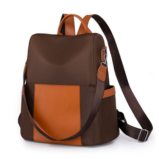 Cross-border foreign trade backpack women's fashionable all-match waterproof nylon cloth backpack simple lightweight anti-theft multi-function bag