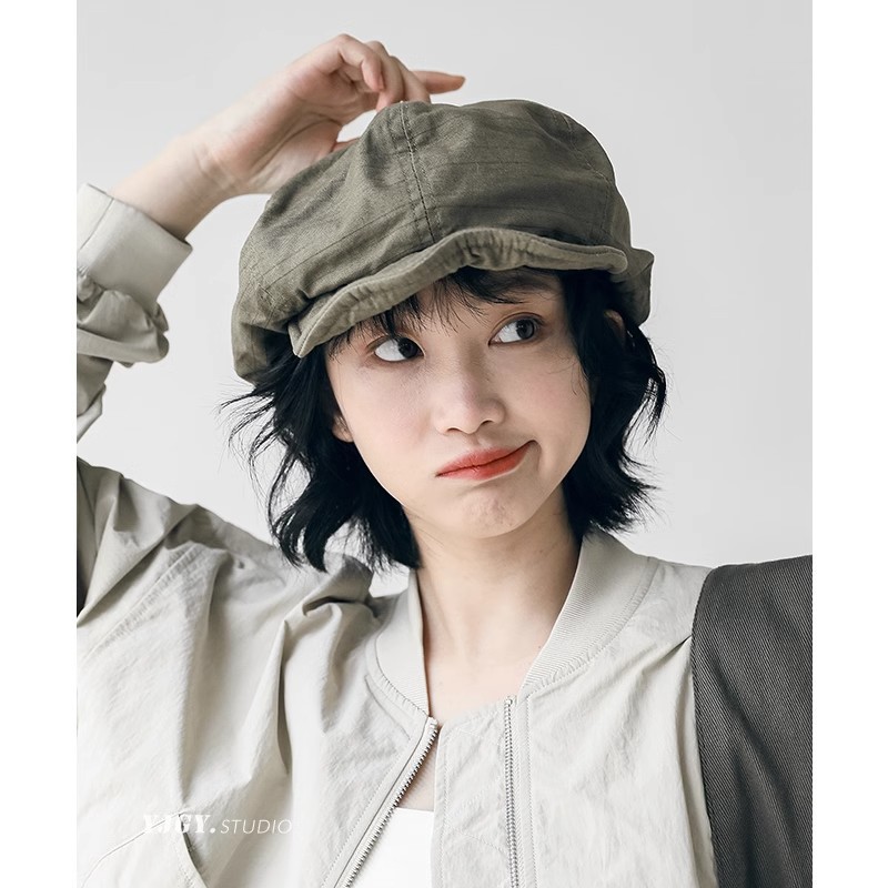 2026 New Designer Exclusive Large-Sized Japanese-Style Artistic Hat for Women, Retro Painter Beret That Makes the Face Look Smaller