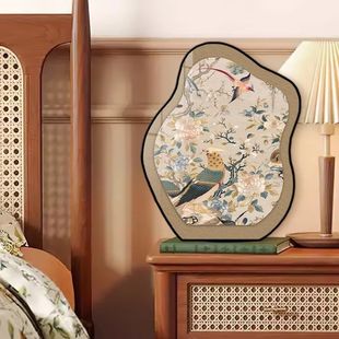 Middle Ancient Style Swallow Desktop Painting Decorative Painting Living Room TV Cabinet Small Ornaments Retro Flower and Bird Dining Table Art Table