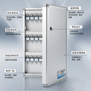Jinlongxing Key Cabinet 120-bit Aluminum Alloy Wall-mounted Key Management Cabinet Intermediary Hotel Key Box Key Box