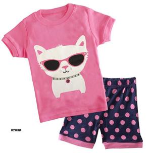Baby cotton short sleeve rowan cotton children's pajamas air conditioning clothing home clothing a generation of hair and (whole hand) 8