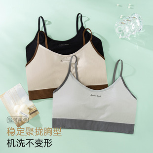 Beautiful Back Bra with Chest Pad Seamless Inner Base Sports Wrap-up Bra without Steel Rings Bra Push-up Strapless Sling Underwear