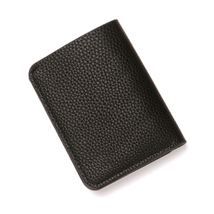 2022 new PU men's short wallet ID bag card set litchi pattern portable large banknote driver's license card bag wholesale