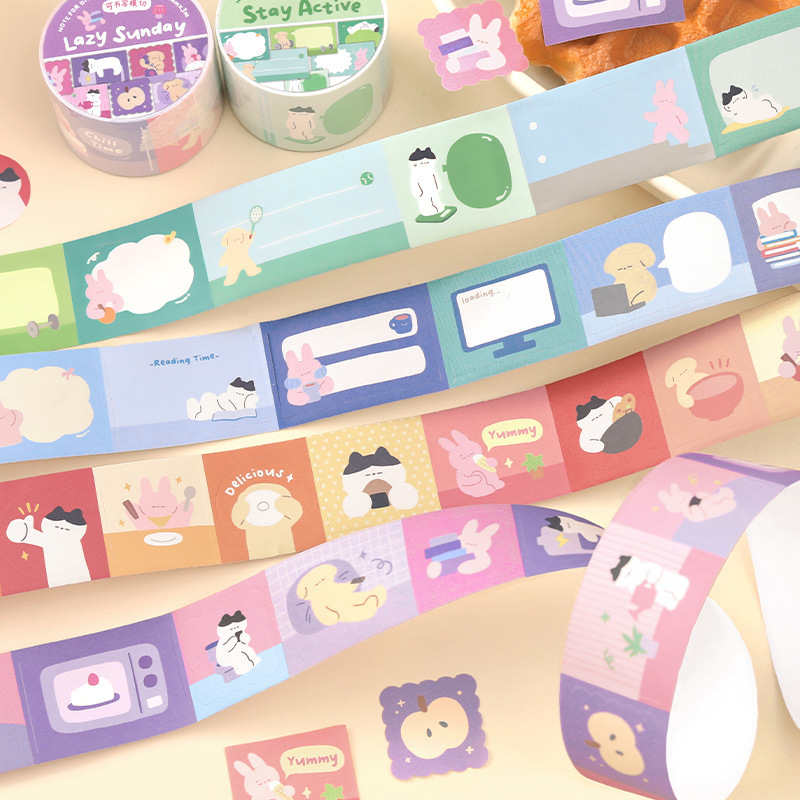 NOTE FOR Writable Die-Cut Tape - Join Me Series - Fun and Cute Animal Journal Material Stickers