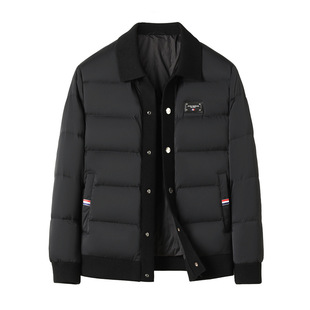 Hengyuanxiang 2023 Winter new men's down jacket National Standard 90 velvet trendy solid color lapel casual warm jacket