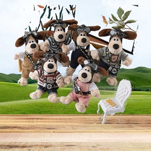 Net red pilot puppy skeleton plush head doll dog pendant doll creative gift dress in stock wholesale