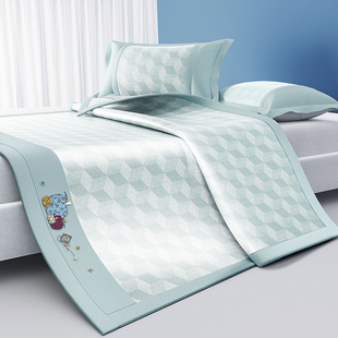 Summer Class a Ice Silk Mat Machine Washable Foldableing Air-Conditioned Mat Baby Kidsren's Home Student Dormitory Antibacterial Bed Sheetss