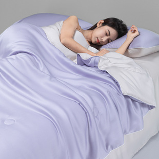 Class A Washed Ice Silk Summer Quilt Four-piece Set Summer Cool Quilt Nude Sleeping Embroidered Air-conditioning Quilt Cool Silk Summer Thin Quilt