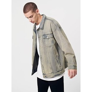 American Style Retro High-end Denim Jacket for Men and Women Spring and Autumn New Fashion Brand High Street Niche Washed Jacket Top
