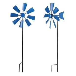 Cross-border pastoral wrought iron rotating windmill plug-in multiple colors garden gardening courtyard decoration factory direct wholesale
