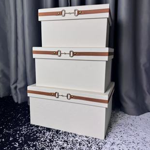 Leather Cloakroom Storage Box Model Room Soft Decoration Decoration Decoration Hotel Club Storage Box Light Luxury Storage Box
