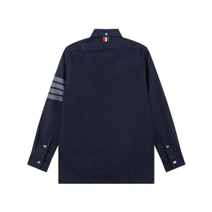 TB JL Autumn and Winter Shirt Fashion Brand Flannel Sanding Double Bag Shirt Thickened Yarn-dyed Four Bar Casual Jacket