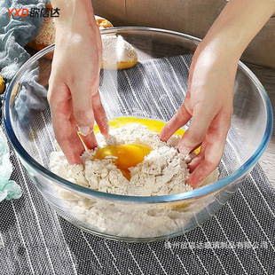 Transparent glass thickened and basin microwave oven special salad bowl egg kneading glass bowl household soup bowl
