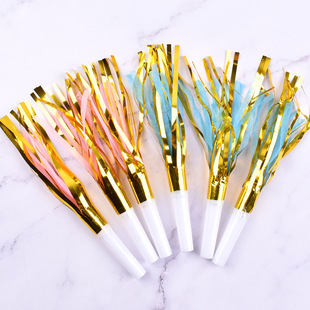 Tassel rain silk dragon blowing whistle children's birthday party layout cheer props creative funny dragon blowing toy blowing roll