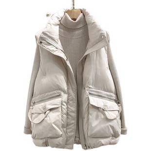 Down Cotton Vest Women's 2025 New Korean Style Loose Waistcoat Vest Embroidered Vest Jacket
