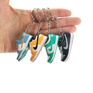 AJ shoe model keychain DUNK Cow Mini 3D three-dimensional basketball shoes trendy surprise blind box bag pendant ornaments
