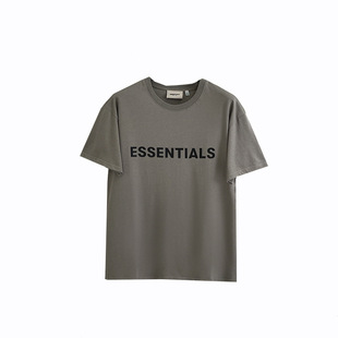 Fog силиконовый с короткими рукавами двойная линия нагрудные буквы ESSENTIALS американская футболка с короткими рукавами летняя тенденция свободного гаоцзе мужчины
