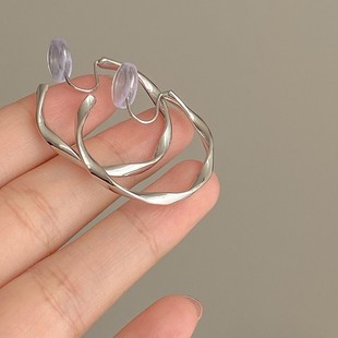 Ear-free Pen-in Painless Mosquito Incense Plate Ear Clip Hoop Earrings Women's Elegant Fashion Internet Celebrity Earrings 2024 New Fashion