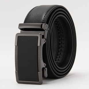 Frosted automatic buckle open edge two-layer leather belt business casual men's tide belt manufacturers wholesale
