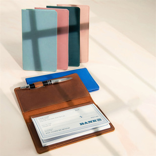 Distinctive Long Wallet Checkbook Holder Korean Leather Checkbook Cover Aircraft Air Ticket Holder Multi-function ID Card Bag