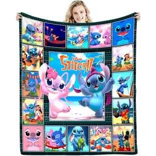 Cross-border Amazon Christmas Halloween Stitch Flannel Blanket Digital Printing Wholesale Factory Direct Supply
