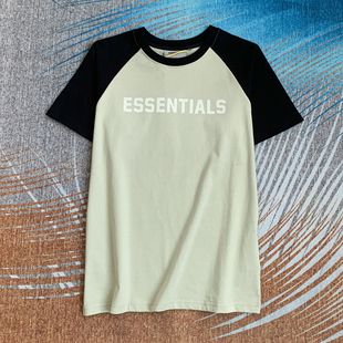 Летняя Новая модная брендовая Футболка с принтом ESSENTIALS и рукавом реглан, мужская и женская пара, модный брендовый топ с коротким рукавом