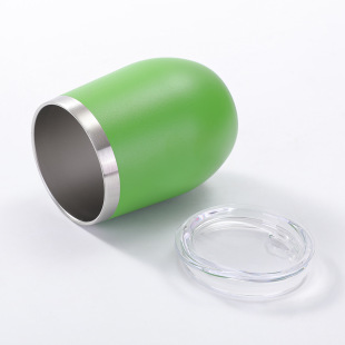 Cross-border Mini 12oz Eggshell Cup 304 Stainless Steel Thermos Cup Portable Direct Drinking Milk Cup High Color Value Red Wine Cup