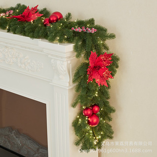 Pure PE Christmas Rattan Horn Christmas Decorations Fireplace Stairs Hanging Christmas Rattan Simulation Decoration Ornaments
