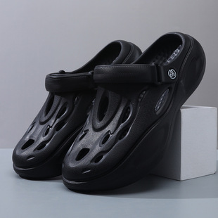 2025 New Style Hole Shoes Men's Thick Sole Shoes Stomp Feeling Summer Outwear Fashion Wear-resistant Men's Outdoor Baotou Drag