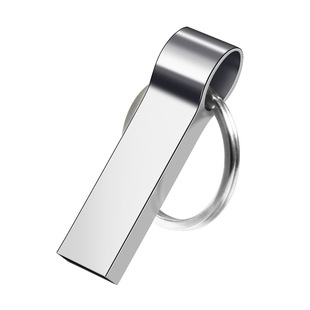 Серебряный металлический USB-накопитель персонализированный U-диск с брелком
