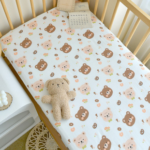 Baby Bamboo Fiber Gauze Bed Hat Newborn Baby Summer Sweat Absorbing Breathable Kindergarten Children's Bed Sheet Mattress Cover