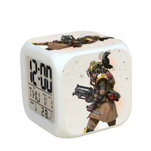 Foreign Trade Cross-border Supply Apex Legends Game Peripheral LED Colorful Night Light Clock Creative Square Alarm Clock
