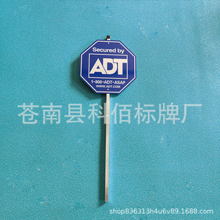 Factory Direct Supply to Amazon Export Reflective Sign 24-Hour Surveillance Video Warning Sign Aluminum Octagonal with Pole