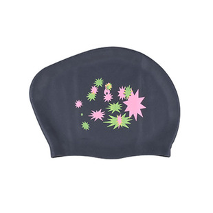 Water drop swimming cap flat cap waterproof ear protection long hair silicone cap adult girl solid color large particle swimming cap