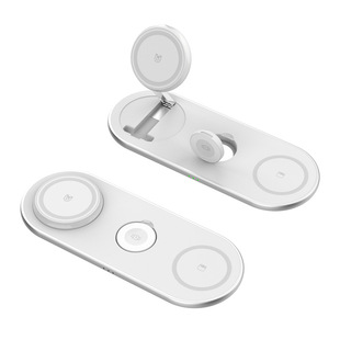 Foldable wireless convenient three-in-one magnetic wireless fast charging suitable for Apple desktop three-in-one wireless charging