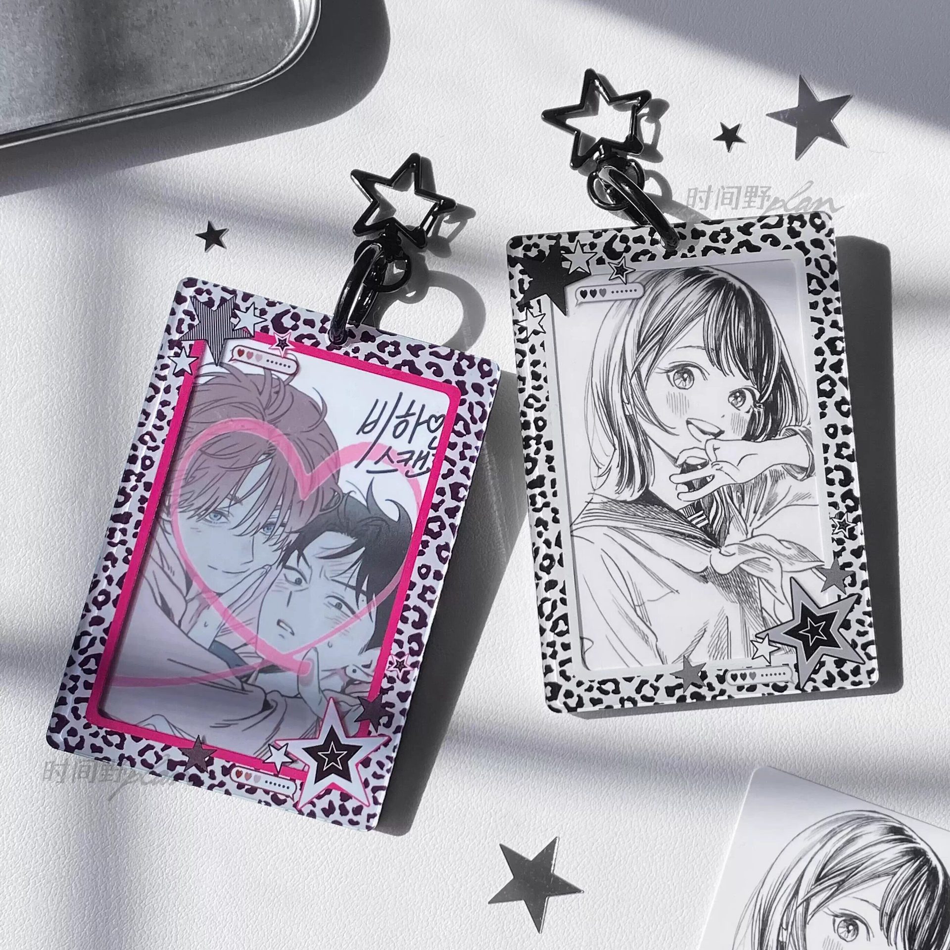 Ins-Style Leopard Print Star Acrylic Card Holder Subculture Idol Fan Polaroid Storage 3inch Display Pack