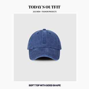 Men's Large Head Circumference Hat, Four-Season Sun Visor, Washed Denim Baseball Cap, Women's Face-Showing Small Old Gray Peaked Cap