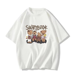 American retro cartoon printed cotton short-sleeved T-shirt women's new oversize design sense niche loose top