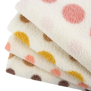 Particle Cashmere Polka Dot Sweatshirt Fashion Outwear Fabric Toy Pillow Plush Fabric Ready Supply