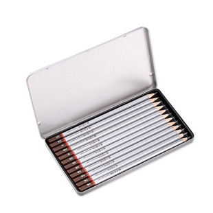 Great Sage Sketch Drawing Pencil Iron Boxed 12 2H-8B Professional Art Sketch Pen Painting Pen Stationery Wholesale