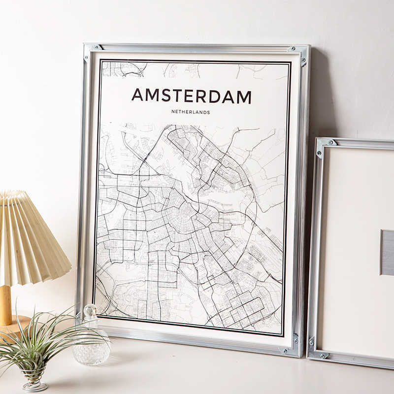 DIY Minimalist Scandinavian Aluminum Picture Frame Industrial Flat Replacement Outer Frame 30*30 Framed Photo with Cardboard Aluminum Alloy Photo Frame