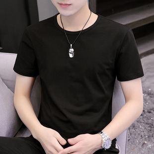 Summer men's T-shirt 2024 new men with printed crew neck short sleeve jacket simple versatile thin men's shirt wholesale