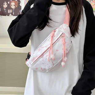 New Chinese Ink Printing Chest Bag Niche Design Sense Casual Trendy Shoulder Bag Riding Sports Commuter Crossbody Bag